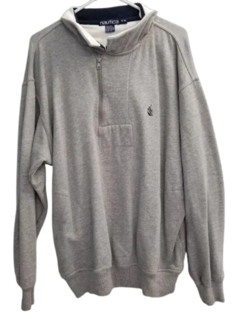 ❤️3/$12 Nautica Sweatshirt Men's Medium Quarter Zip Gray